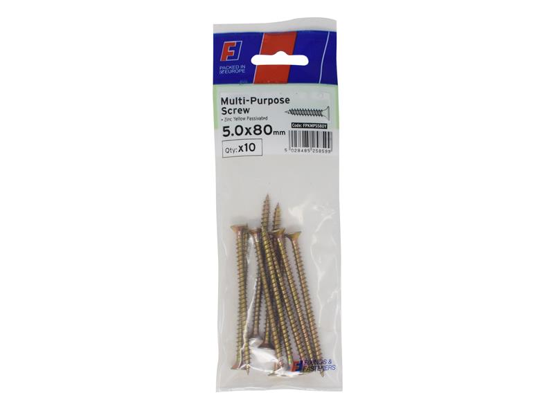 Multi-Purpose Pozi Screw CSK ST ZYP 5.0 x 90mm ForgePack 10