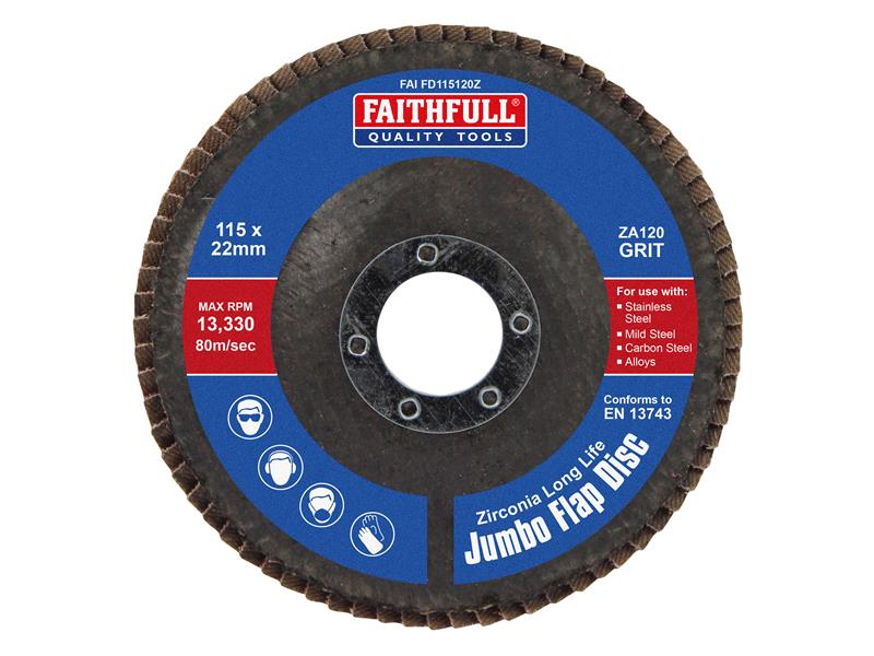 Zirconia Abrasive Jumbo Flap Disc 125 x 22mm Mixed Grit (3 Pack)