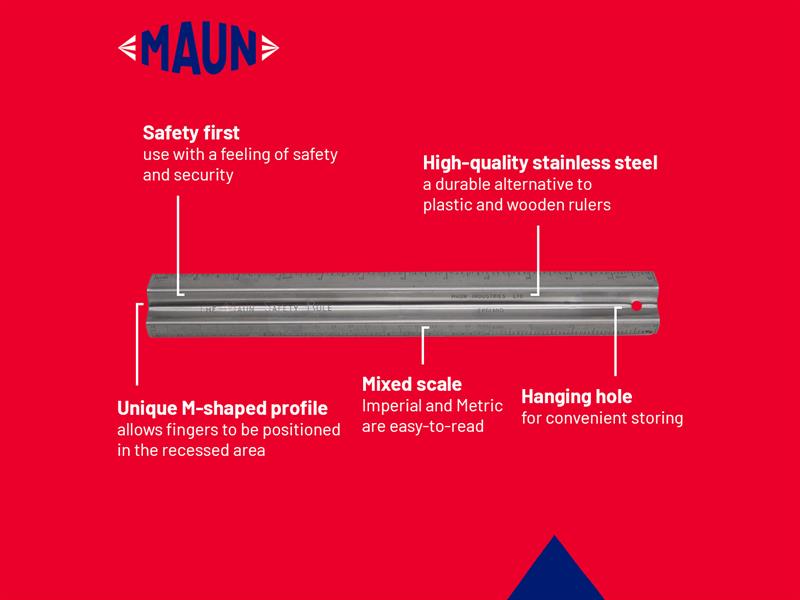 Metal Safety Rule Metric 300mm