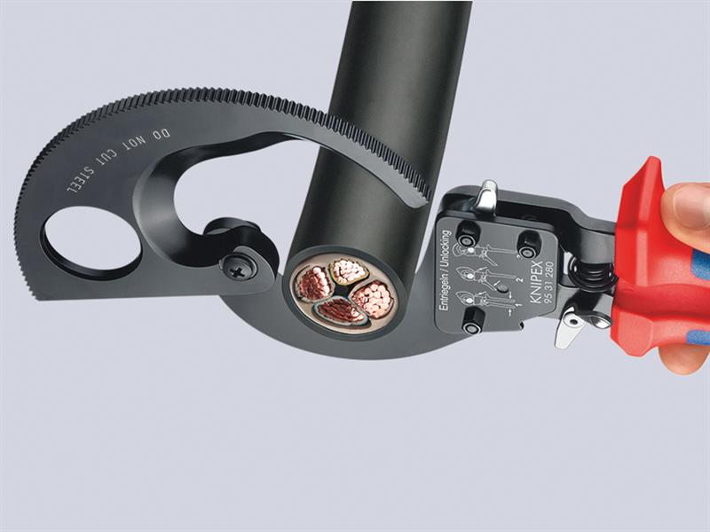 95 31 280 Ratchet Action Cable Shears Multi-Component Grip 280mm                