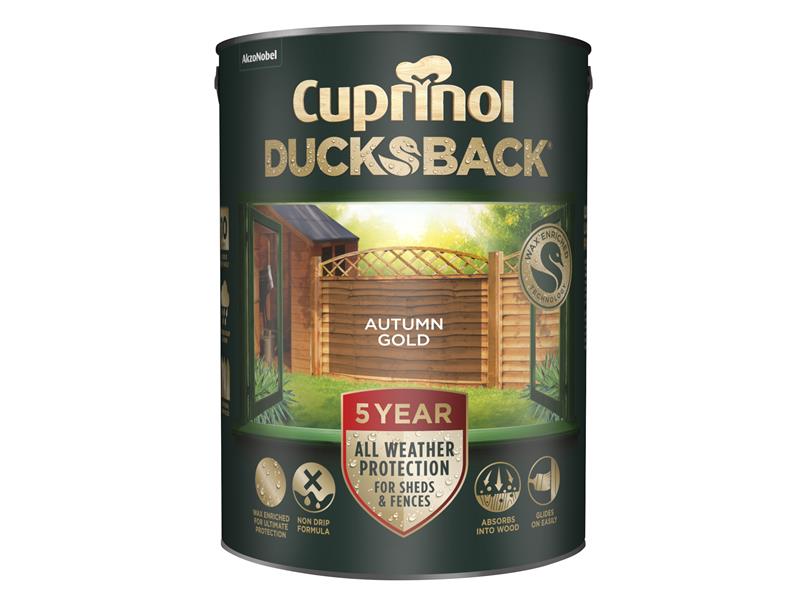 Ducksback 5 Year Waterproof for Sheds & Fences Autumn Gold 5 litre              