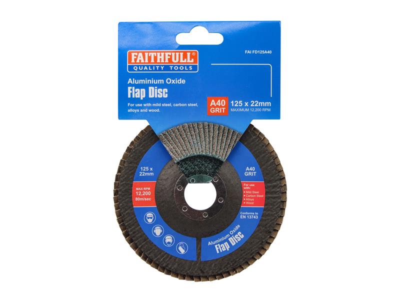 Aluminium Oxide Flap Disc 125 x 22mm Mixed Grit (3 Pack)