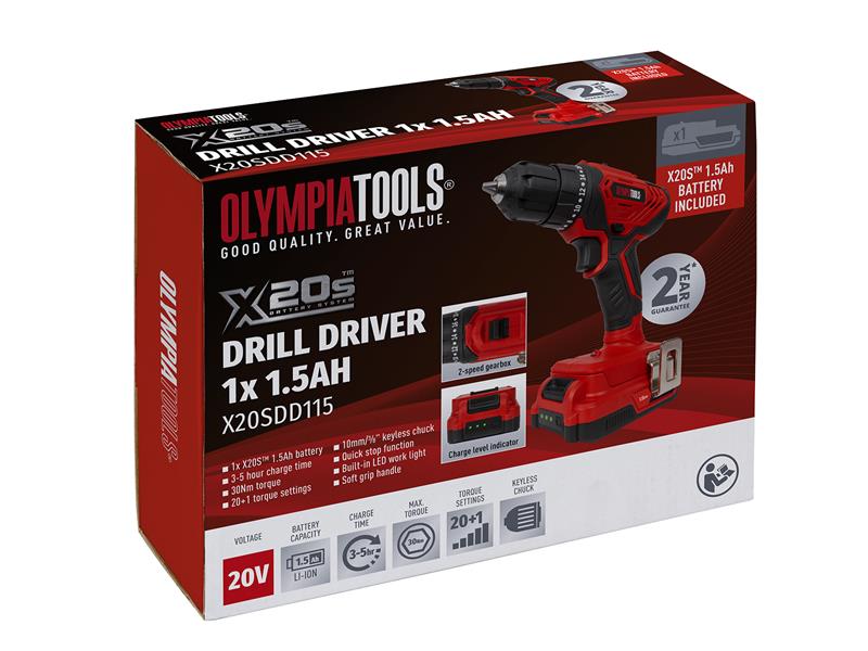 X20S™ Drill Driver 20V 1 x 1.5Ah Li-ion
