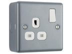 Metal Clad Switched Socket 2-Gang 13A