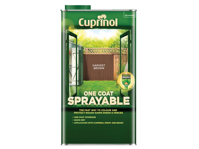 One Coat Sprayable Fence Treatment Harvest Brown 5 litre                        