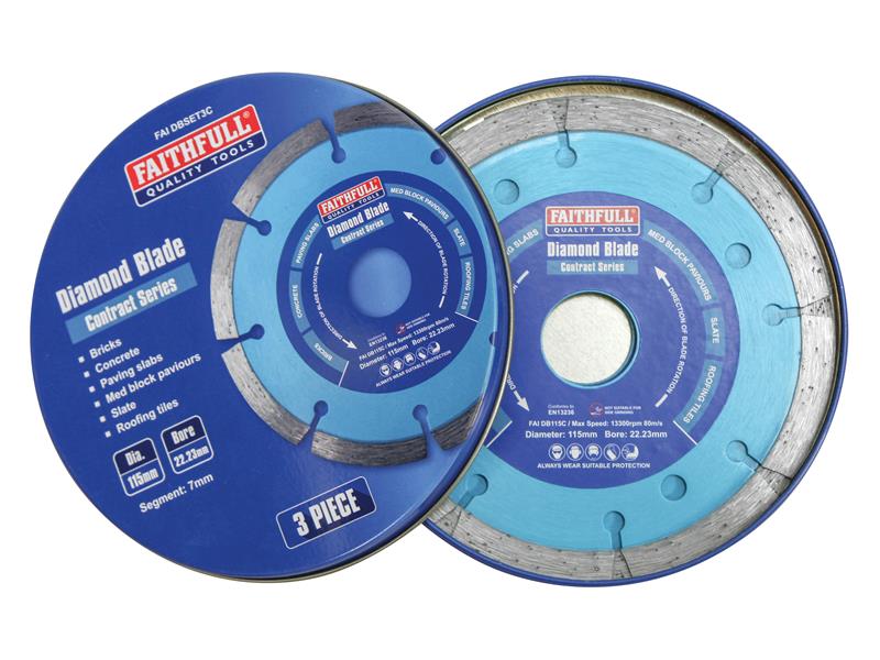 Contract Diamond Blades 115 x 22.2mm (Pack 3)