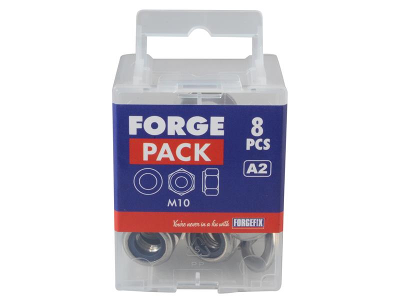 Nyloc Nuts & Washers A2 Stainless Steel M10 ForgePack 8                         