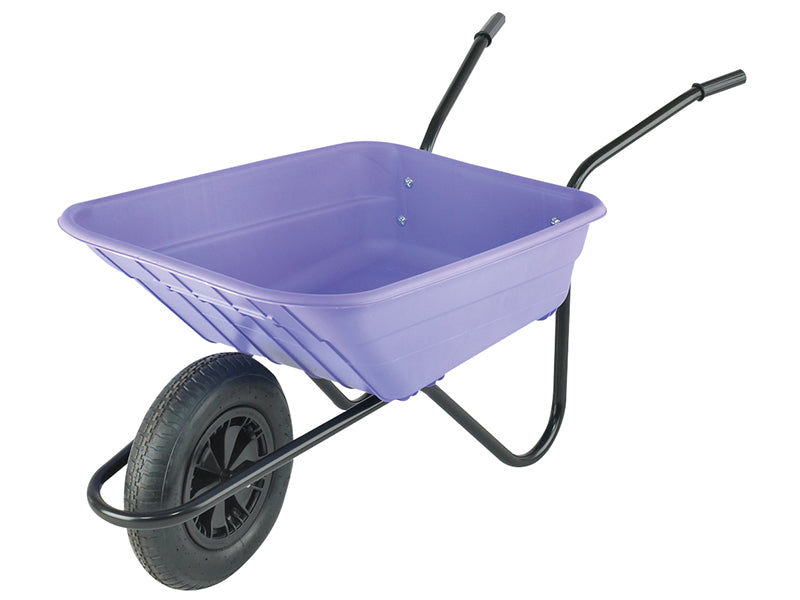 90L Pink Polypropylene Wheelbarrow - Puncture Proof