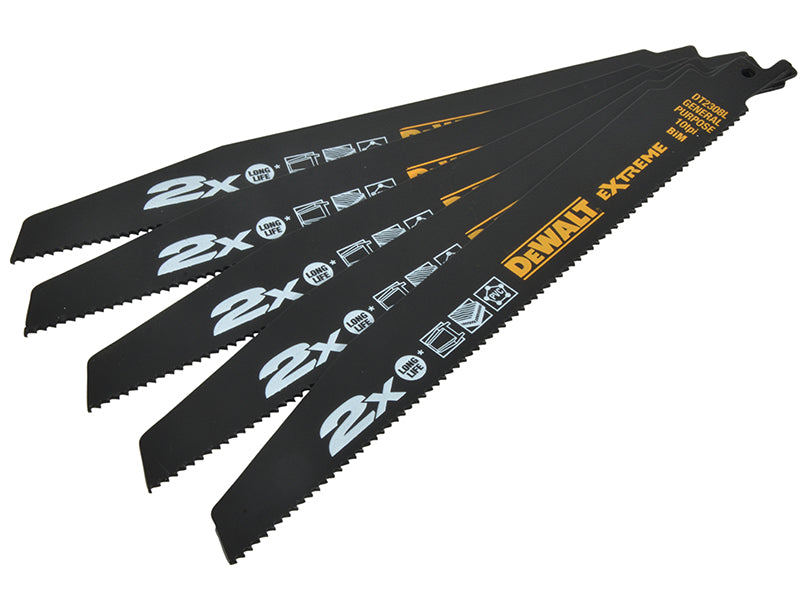 2X Life General Purpose Reciprocating Blade 228mm x 10 TPI (Pack 5)             