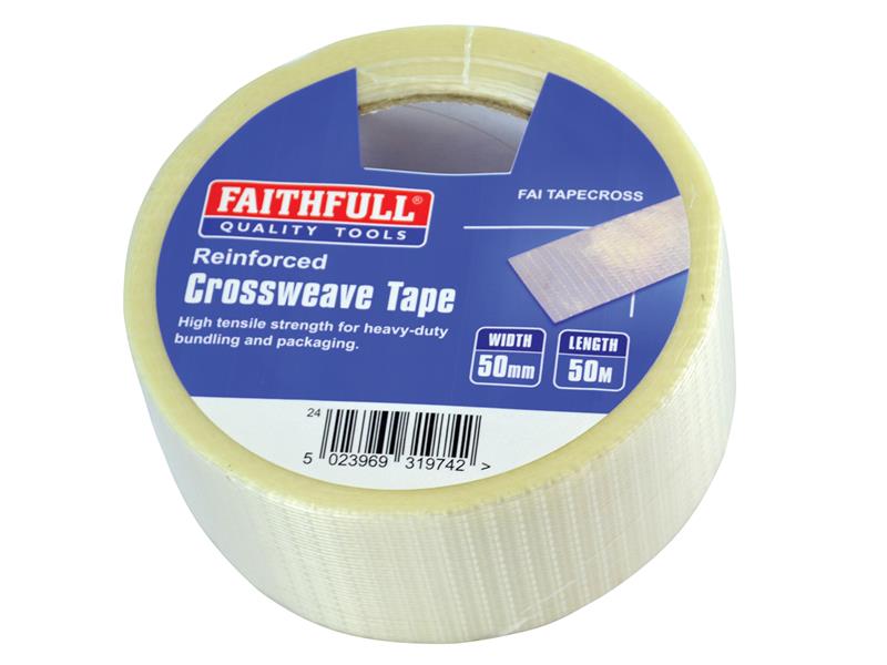Reinforced Crossweave Tape 50mm x 50m                                           