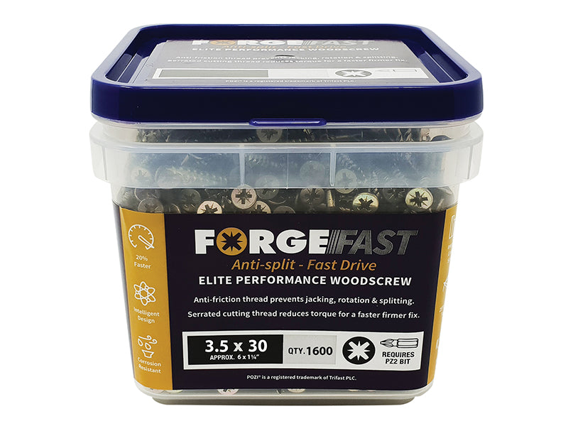 ForgeFast Pozi Compatible Elite Performance Wood Screw ZY 5.0 x 90mm Tub 350