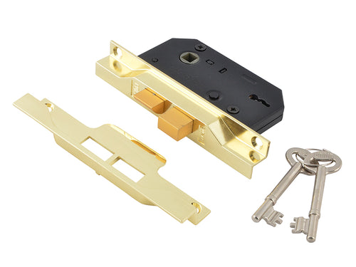 2242 2 Lever Mortice Rebated Sashlock Silver Enamel 78.5mm 3in Visi