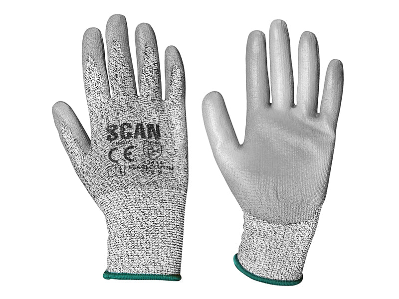 Grey PU Coated Cut 3 Gloves - XXL (Size 11)