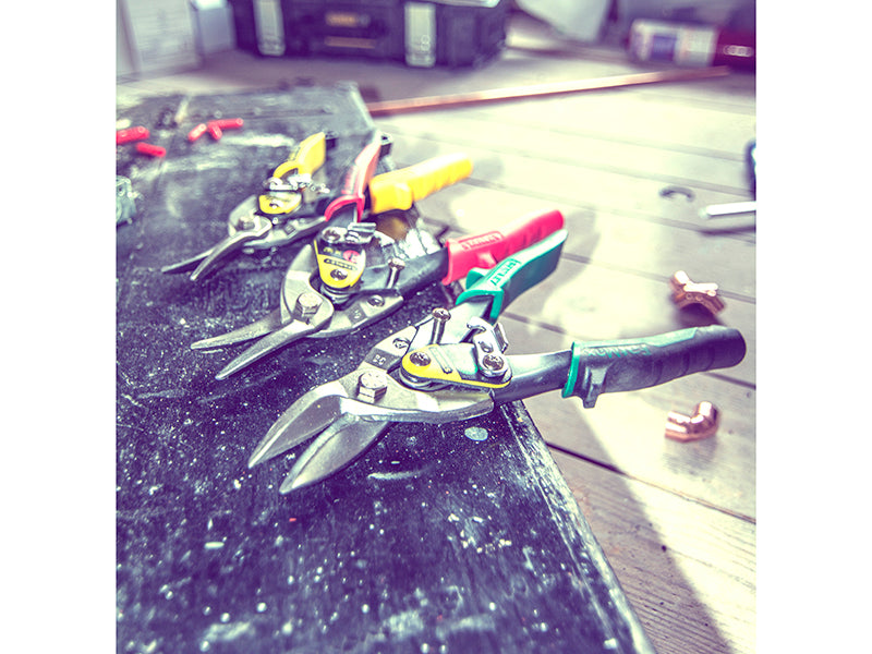 Yellow Aviation Snips & Holster Straight Cut 250mm (10in)