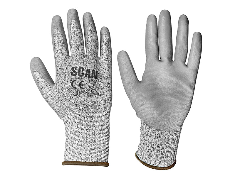Grey PU Coated Cut 3 Gloves - XXL (Size 11)
