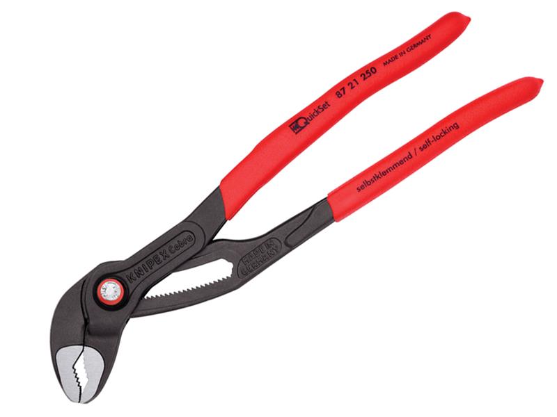 87 21 250 Cobra® Quickset Water Pump Pliers Plastic Coated Grip 250mm           