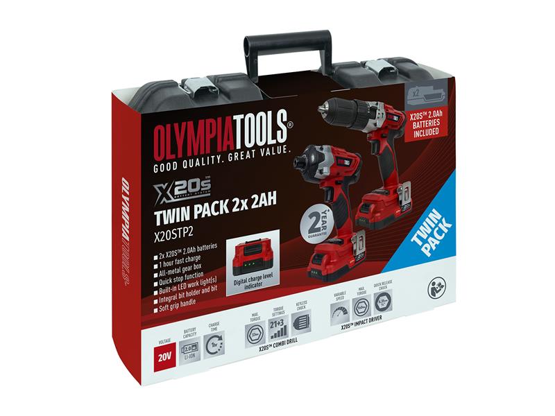 X20S™ Twin Pack 20V 2 x 2.0Ah Li-ion