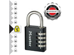 Black Finish 40mm 4-Digit Combination Padlock - 51mm Shackle