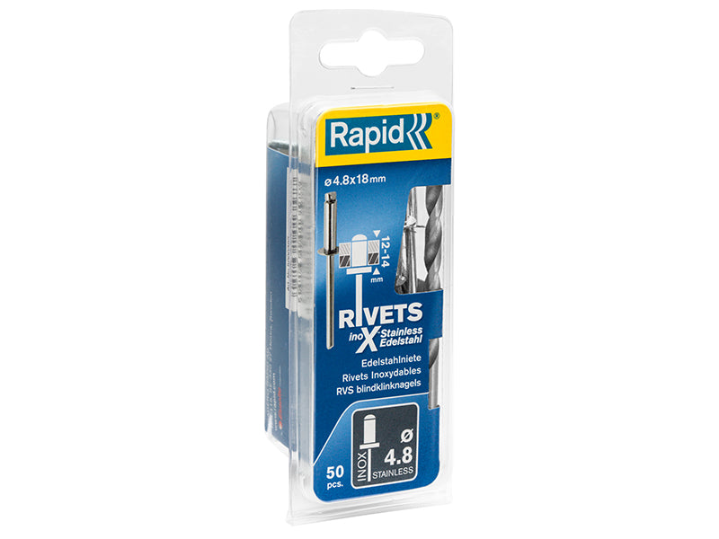 Stainless Steel Rivets 4.8 x 18mm Blister of 50