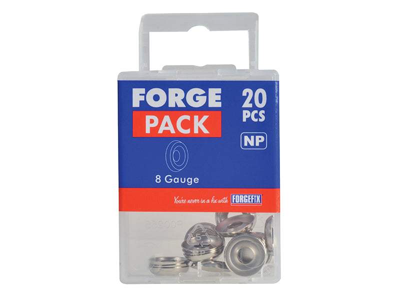 Screw Cup Washer Nickle Plated No.8 ForgePack 20                                