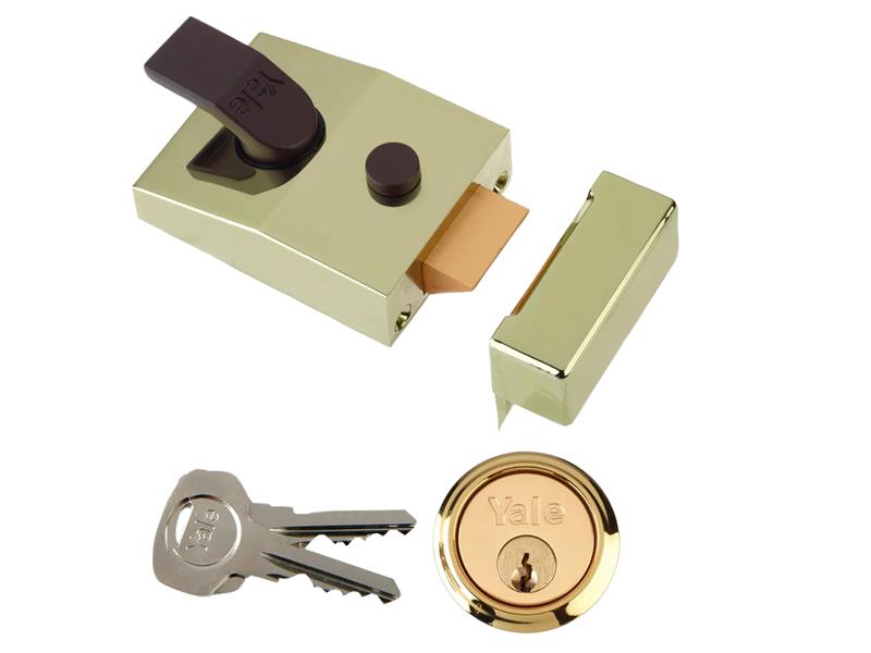 P89 Deadlock Nightlatch 60mm Backset DMG Finish Satin Chrome Cylinder Visi