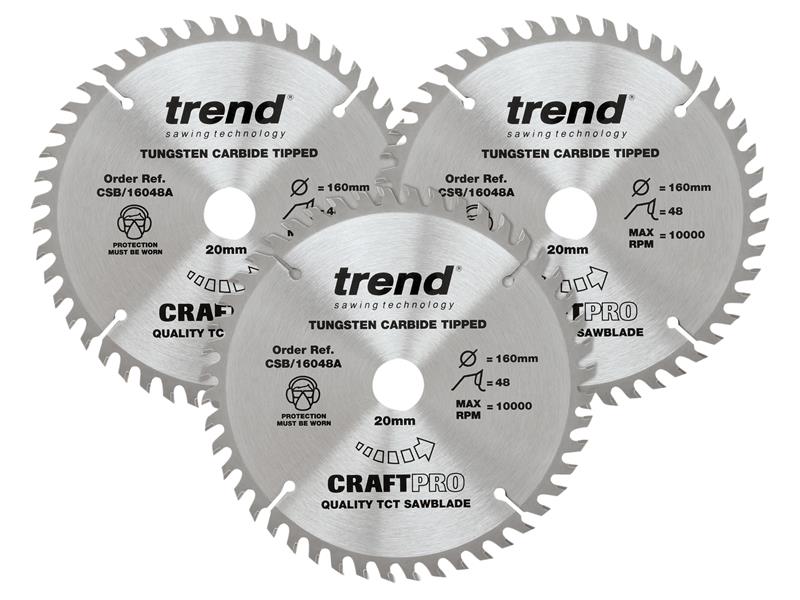 CraftPro Plunge Saw Blade 165 x 20mm x 48T (Pack 3)