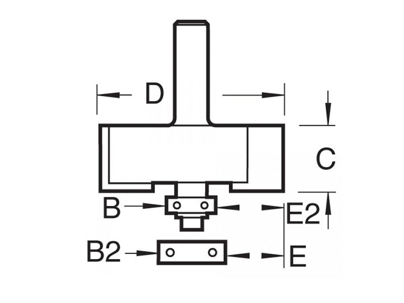 C040 x 1/4 TCT Bearing Guided Rebater 35.0mm