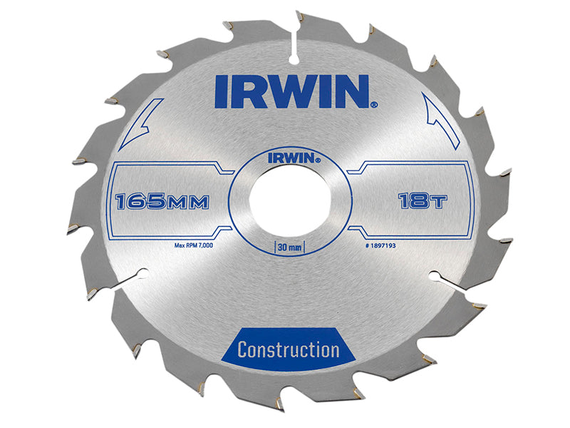 Construction Circular Saw Blade 165 x 30mm x 18T ATB                            