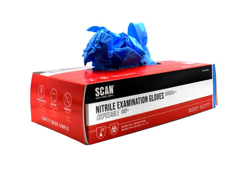 Blue Nitrile Disposable Gloves XL (Box of 100)