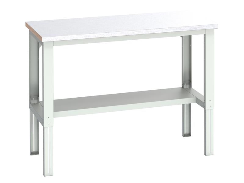 Cubio Adjustable Bench with Half Shelf, Laminate Top 2000 x 750mm