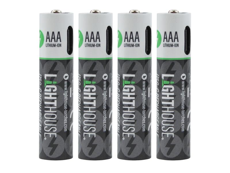 AAA USB-C Rechargeable Li-ion Battery Pack of 4