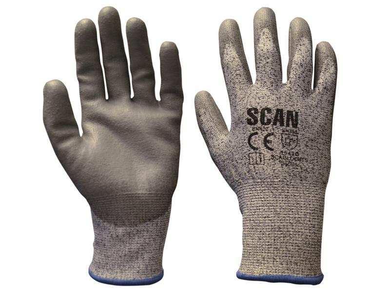 Grey PU Coated Cut 5 Gloves - XXL (Size 11)