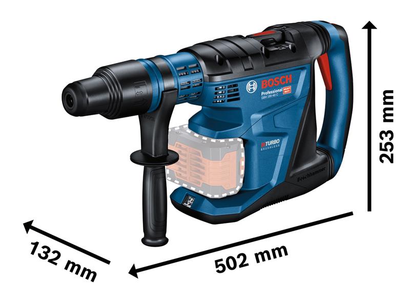 GBH 18V-40 C Pro BITURBO SDS-Max Rotary Hammer 18V 2 x 8.0Ah ProCORE18V Li-ion  