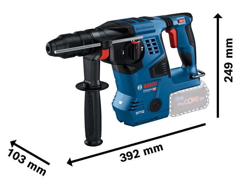 GBH 18V-28 CF Pro BITURBO SDS-Plus Rotary Hammer 18V Bare Unit                  