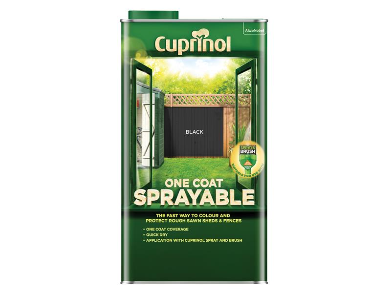 One Coat Sprayable Fence Treatment Black 5 litre                                