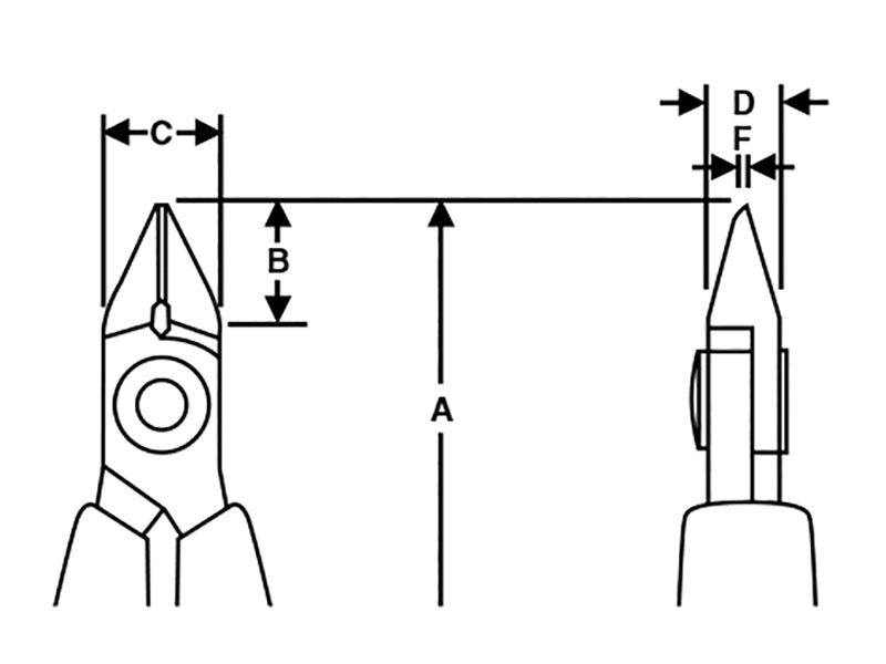 Supreme Diagonal Cutting Micro Bevel Cut Tapered Head Nipper 109mm