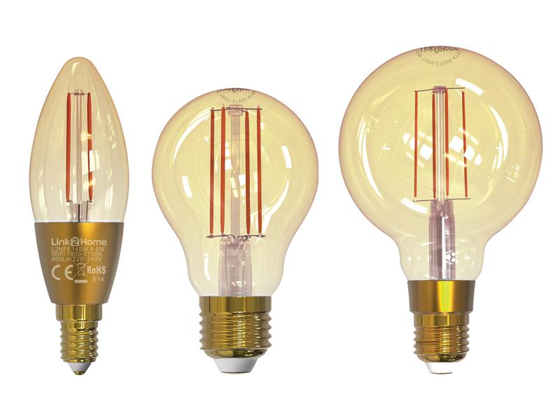 Wi-Fi LED ES (E27) Pear Filament Dimmable Bulb, White 470 lm 4.5W