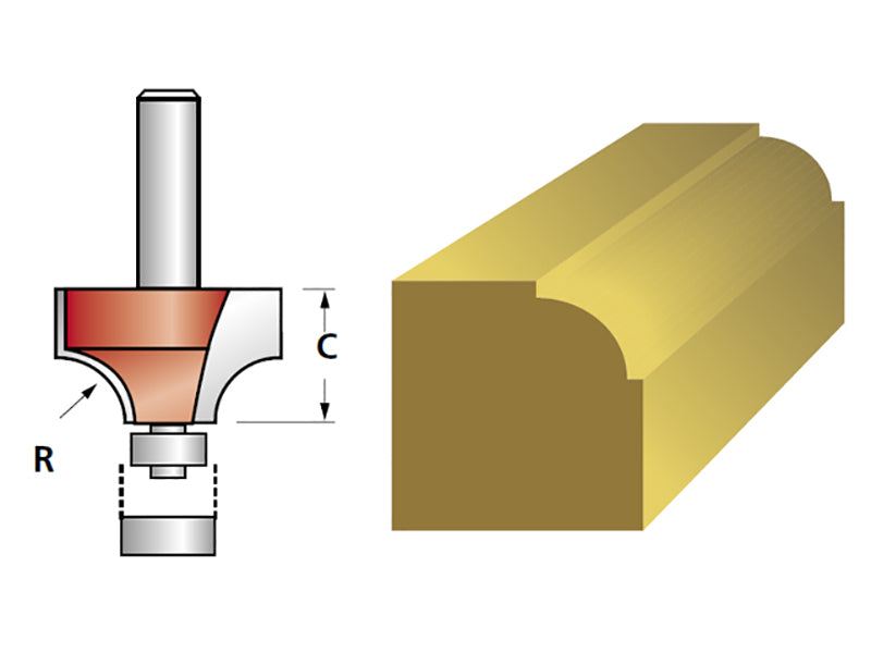 Router Bit TCT 6.3mm Rounding Over 1/4in Shank                                  