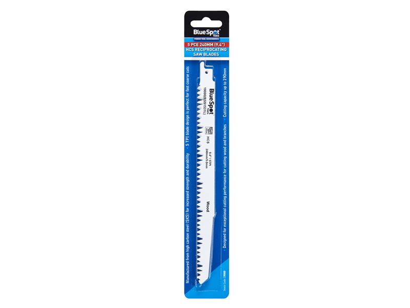 HCS Reciprocating Saw Blade 240mm x 5 TPI (Pack 5)                              