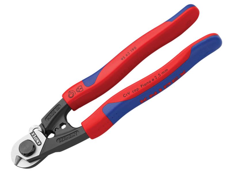 95 62 190 Wire Rope/Bowden Cable Cutters Multi-Component Grip 190mm             