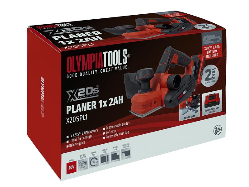 X20S™ Planer 20V 1 x 2.0Ah Li-ion