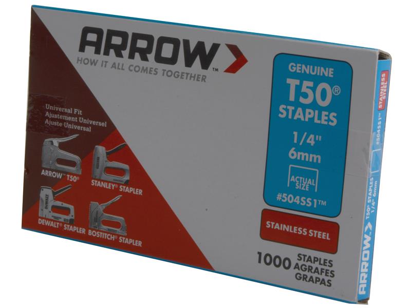 T50 Staples Stainless Steel 505SS 8mm (5/16in) (Box 1000)