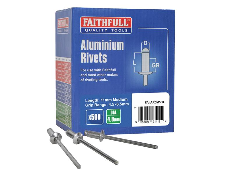 Aluminium Rivets 4.8 x 8mm Short Pre-Pack of 50