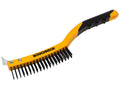 Brass Wire Brush Soft Grip with Scraper 355mm (14in) - 3 Row