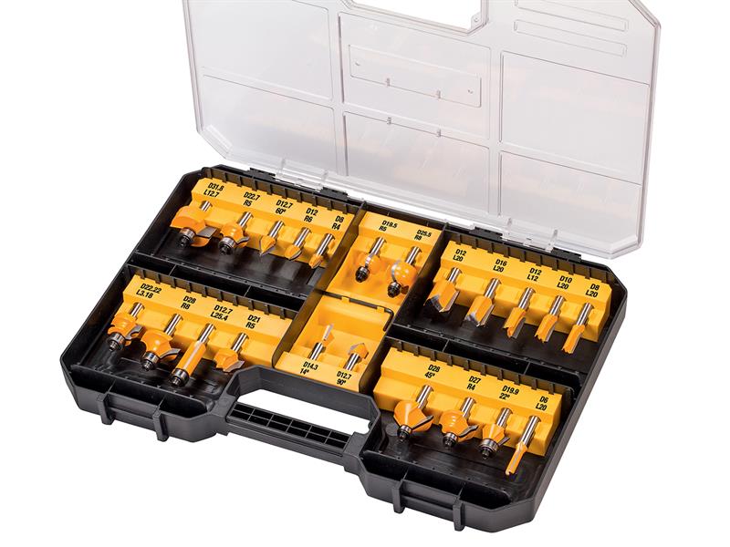 DT90017 8mm Router Bit Set, 22 Piece