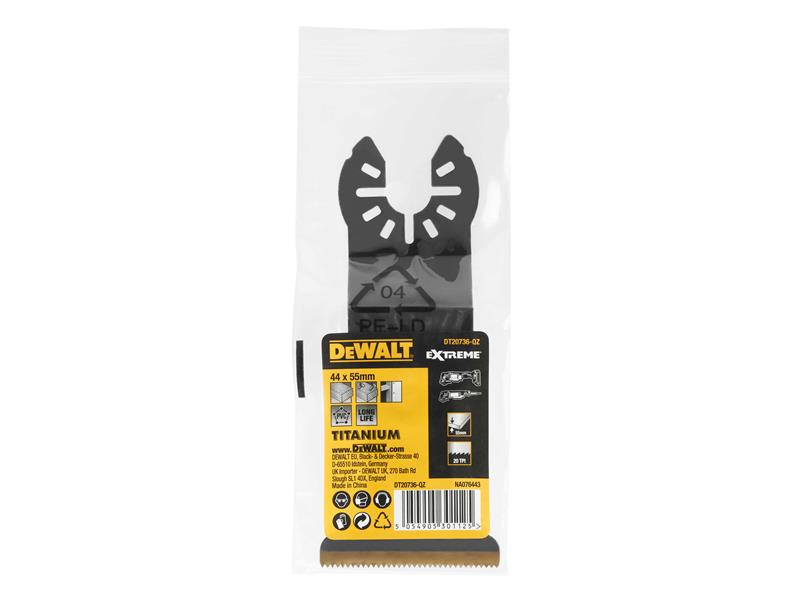 DT20736 Titanium Wood/Metal Multi-tool Blade 55 x 44mm                          