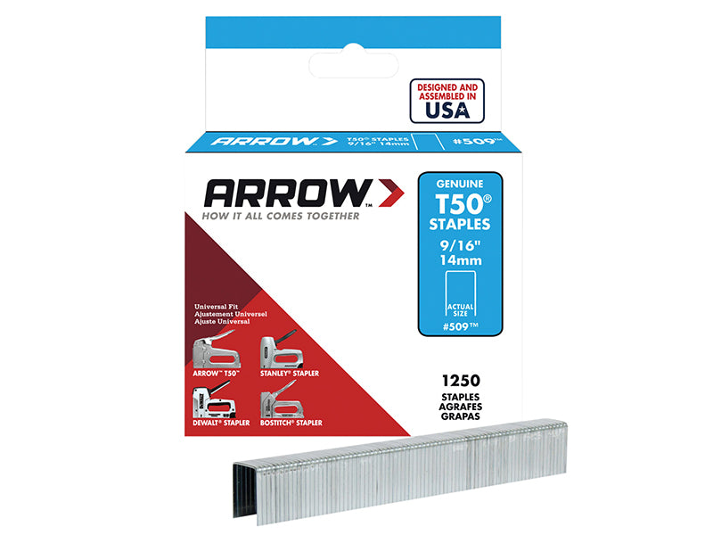 T50 Staples Multi Pack 6mm  10mm & 12mm (Box 1875, 3 x 625)