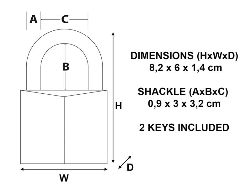 Solid Brass 70mm Padlock 6-Pin