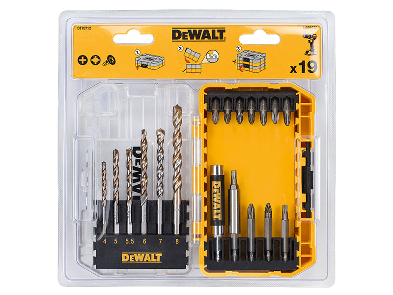 DT70712 Extreme Masonry Drill Drive Set, 19 Piece                               