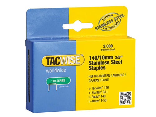 140 Stainless Steel Staples 12mm (Pack 2000)